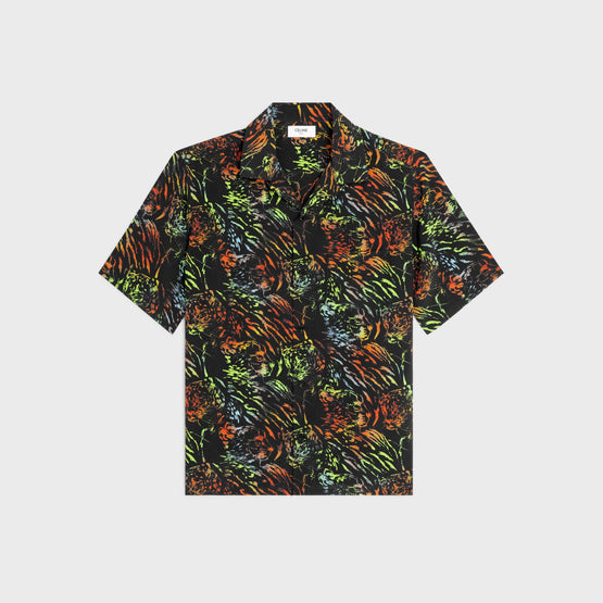 Men Bowling Shirt - Black/Multicolor