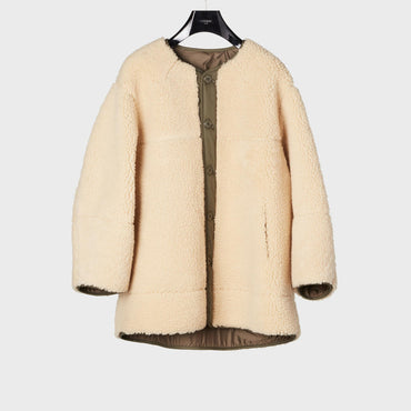 Army Shearling Coat - Cream