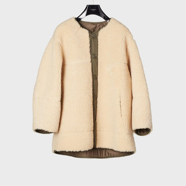 Army Shearling Coat - Cream