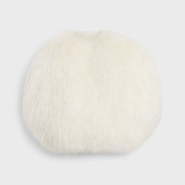 Confetti Coat In Goat Cashmere Manteau Shearling Chevre Cachemire - White