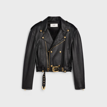 Biker Jacket Soft Lambskin Double Boutonnage - Black