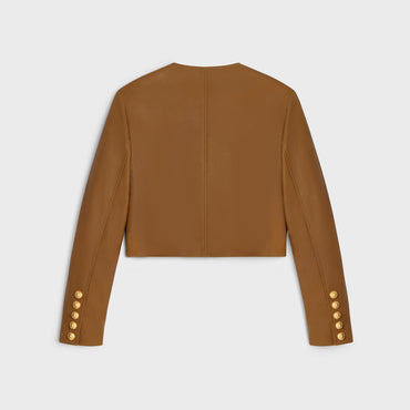 Veste Col Pur 4 Poches - Cognac