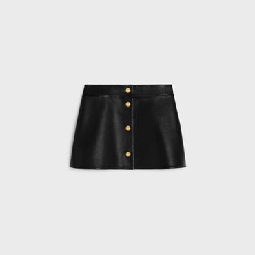 Mini Jupe Trapeze Boutons - Black