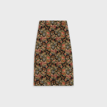 Hollow Pleat Skirt - Black/Red/Green