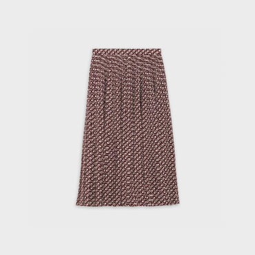 Pleated Midi Skirt - Prune