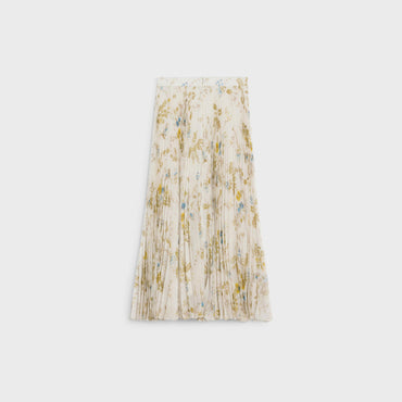 Sun Pleated Skirt - Plaster/Yellow/Blue