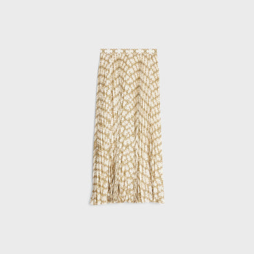 Skirt Plisse Soleil Crêpe De Chine Triomphe Bijou Jupe - Créme/Or
