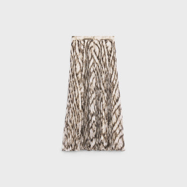 Sun Pleated Skirt - Chalk/Brown