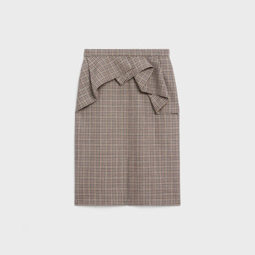 Short Skirt With Belt Slot Dev - Beige/Brown/Black