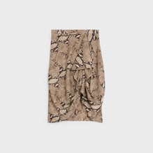 Asymmetrical Draped Skirt - Beige/Brown