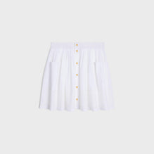 Embroidered Smock Skirt - White