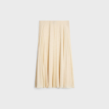 Pleated Midi Skirt - Metal Blanc