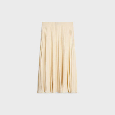 Pleated Midi Skirt - Metal Blanc
