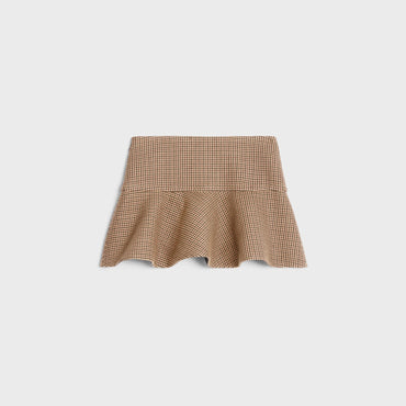 Mini Jupe Volant Poches - Bordeaux/Beige/Black
