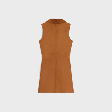 Dress Cintree Retro Suede Robe - Camel