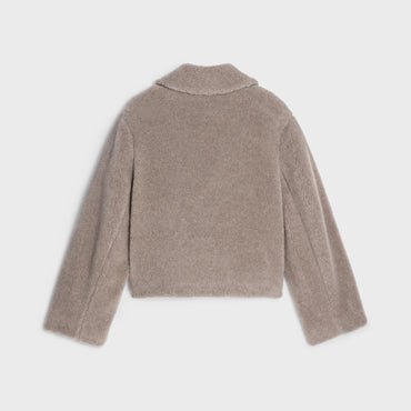 Cropped Peater Coat - Taupe