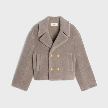 Cropped Peater Coat - Taupe