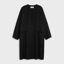Manteau Double Col Pur - Black