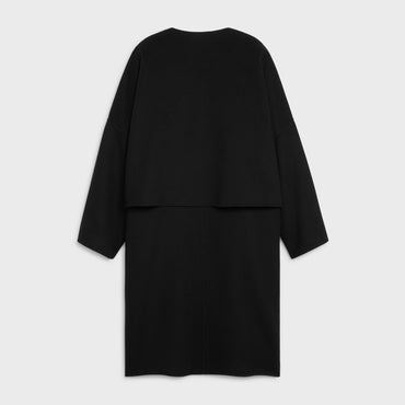 Manteau Double Col Pur - Black