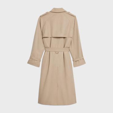 Dorian Trench Coat - Off White/Deep Red