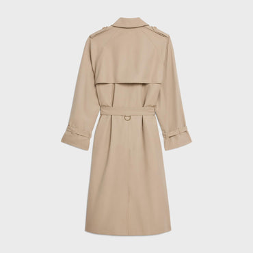 Dorian Trench Coat - Off White/Deep Red