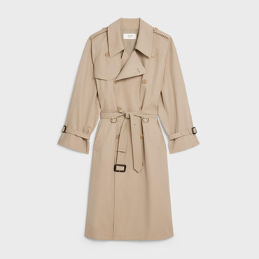 Dorian Trench Coat - Off White/Deep Red