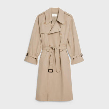 Dorian Trench Coat - Off White/Deep Red