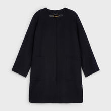 Manteau Col Pur Double Face - Black