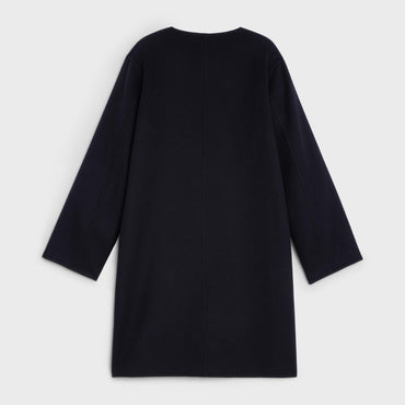 Manteau Col Pur Double Face - Black