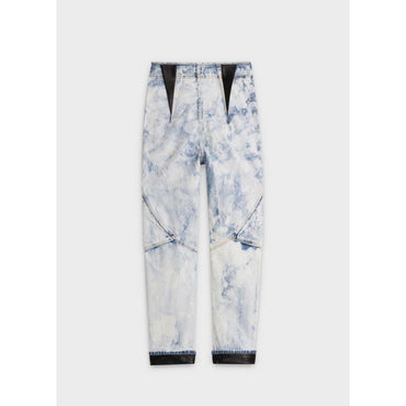 Cargo Jeans 2 W/Leather Detail - Indigo Bleach