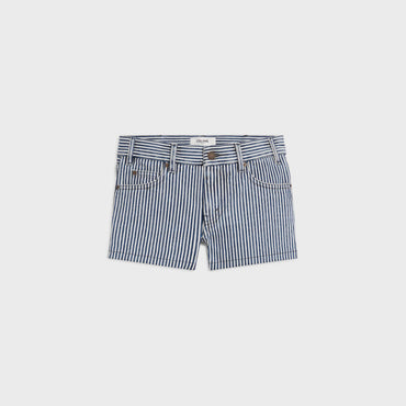 Mini Short Taille Basse Coton Heavy Stripes - Dark Union Wash