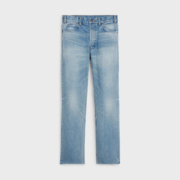 Jeans Polly Cropped Rigid Indigo Denim - Steel Blue Wash