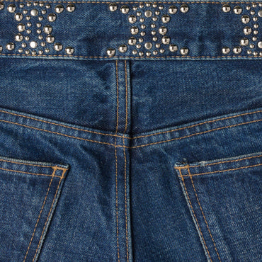 Triomphe Studs Mini Shorts - Clean Dark Union Wash