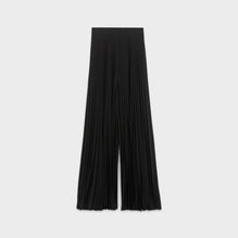 Long Pleated Culotte Skirt - Black