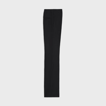 Pants Flare Anglais Gabardine Laine Rayure Satin Pantalon - Noir/Marron