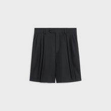 MenS 3-Pleat Tux Shorts - Black