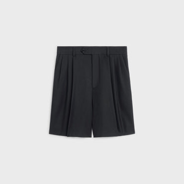 MenS 3-Pleat Tux Shorts - Black