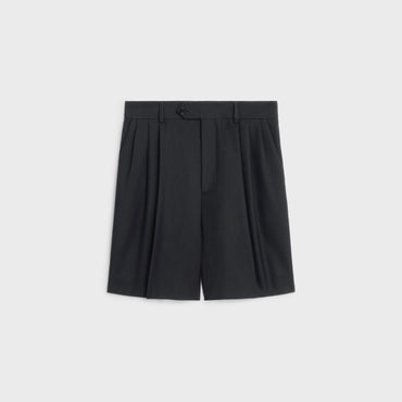 MenS 3-Pleat Tux Shorts - Black