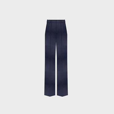 2-Pleat Kitty Trousers - Navy/Chalk