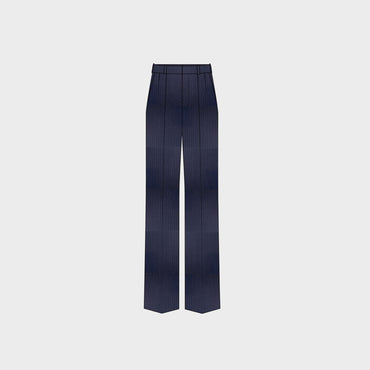 2-Pleat Kitty Trousers - Navy/Chalk