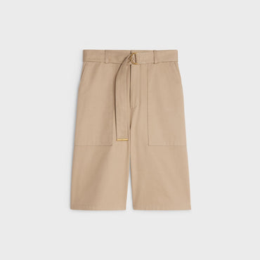 Cargo Shorts With D-Ring Belt - Beige