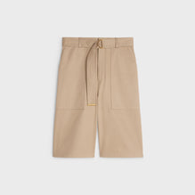 Cargo Shorts With D-Ring Belt - Beige
