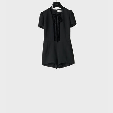 Rectangle Neckline Jumpsuit - Black
