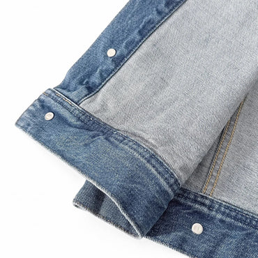 Hooded V Shape Trucker Jacket - Union Wash