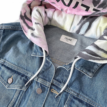 Hooded V Shape Trucker Jacket - Union Wash