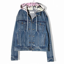 Hooded V Shape Trucker Jacket - Union Wash