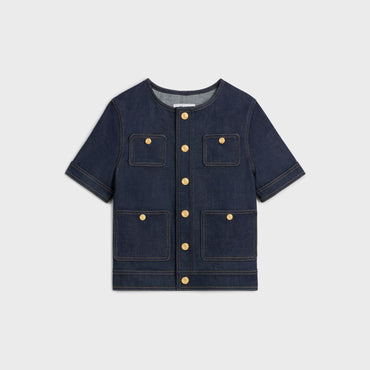 Veste Cropped Manches Courtes - Rinsed
