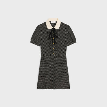 Mini Robe Babydoll - Noir/Ivoire