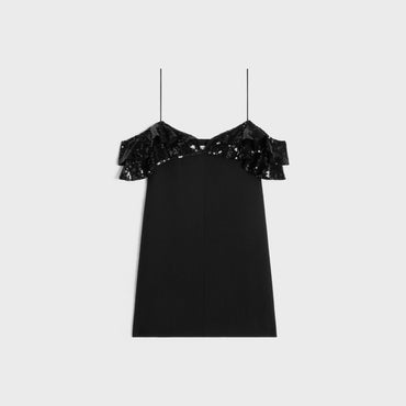 Mini Robe Volants Brodes - Black