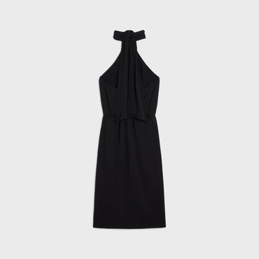 Signature Barrette Drape Dress - Black